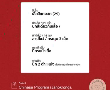 รายละเอียด-เสื้อโปโลหมวดภาษาจีน โรงเรียนจ่านกร้อง