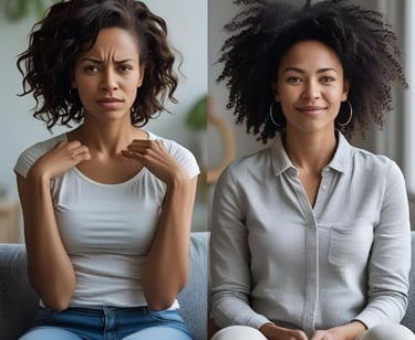 Before and after transformation using Rapid Calm