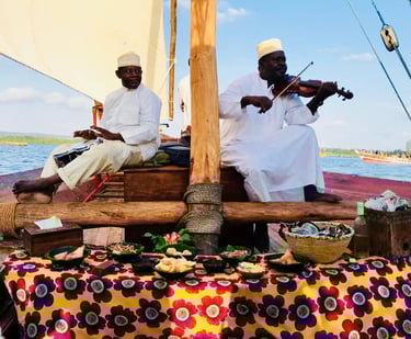 Local musicians performing traditional Zanzibar music with authentic instruments, showcasing the island's cultural heritage.
