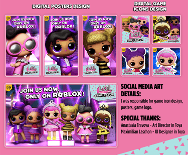 I designed digital posters, icons, game logo, etc.