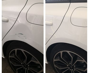 Varillero en Madrid reparando abolladura sin pintar