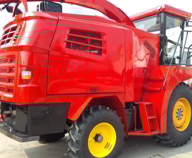 Hoods, tops, cab assemblies, fenders and mud flaps of harvesters and seeders.