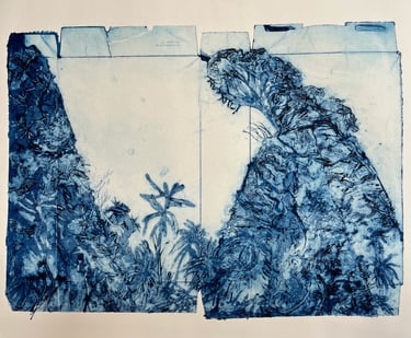 Peacock Garden collagraph - A1 media
