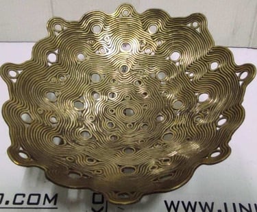 "Handcrafted brass fruit bowl with elegant finish,for global markets"