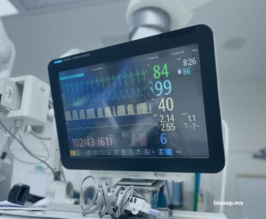 Monitor hospitalario mostrando signos vitales como ejemplo de digitalización en salud