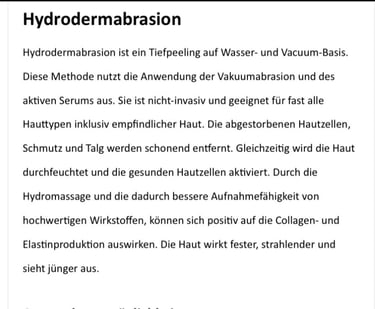 Informationstext zu Hydrodermabrasions-Kombinationsgerät mit vier Aufsätzen für Reinigung, Hautberuh