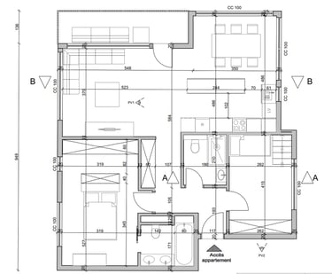 Plan technique d'un appartement