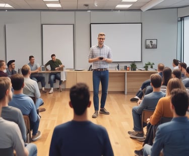 A leadership team engaged in a confident decision-making discussion around a conference table.
