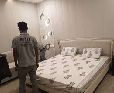pvc panel installed in bedroom