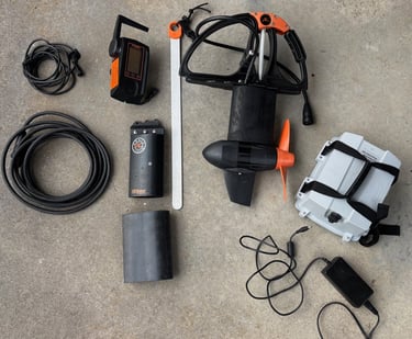 a variety of components making up a kit