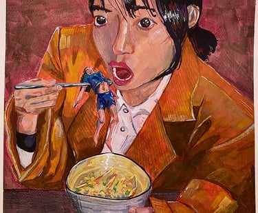 Original Takara Welter Gouache Painting on Paper titled, "Unspoken Expectations"