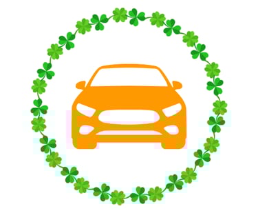 Car icon inside of clover border