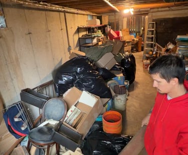Barn cleanout in Suffield CT removing stored materials