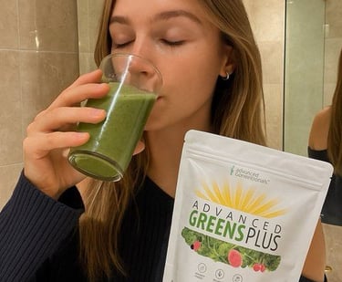 influencer promoting advanced plus green