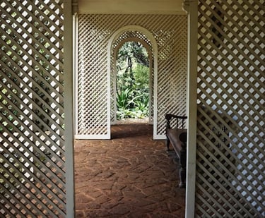  acid stain, decorative concrete floor with wooden furniture and white wooden dividers