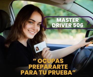 mujer mostrando la licencia de conducir