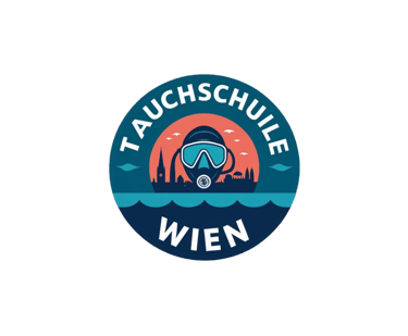 Tauchschule Wien Log mo mit Schriftzug und einem Taucher