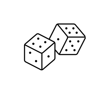 Transparent Eighter Solutions dice logo in black