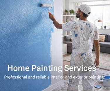 a professional painter painting a wall in a home