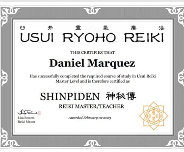 reiki master cert daniel