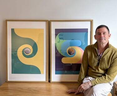 New York (Finger Lakes) artist Sean Gannon, new serigraph prints completed in CDMX