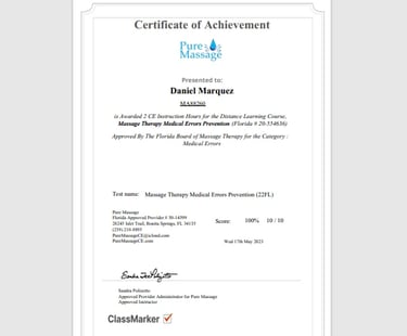 medical errors prevention certificate