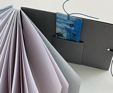 Soft cover Coptic binding with bead closure