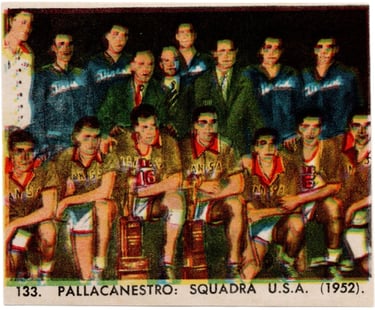Rare 1952 1960 Filalbo Team USA Basketball Card from Italy #133 Pallacanestro Squadra USA