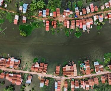 Flooded coastal community