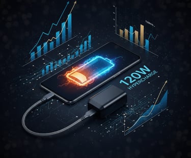 um smartphone com um cabo de carregamento conectado a um cabo de carregamento