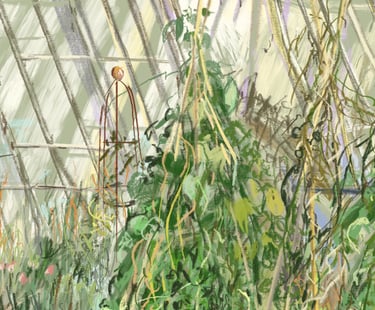 Scotney Castle Glasshouse winter (detail) - digital drawing