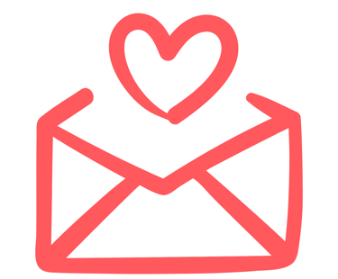 an envelope with a heart in the middle