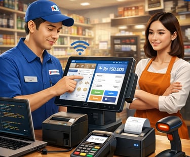 poto jasa layanan instal aplikasi qris ndomora