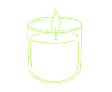 a candle with a candle in a glass jar