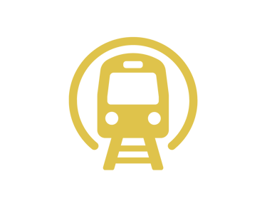 a train on a train track with a train in the background