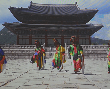 Digital media representation of Cheoyongmu at the National Intangible Heritage Center