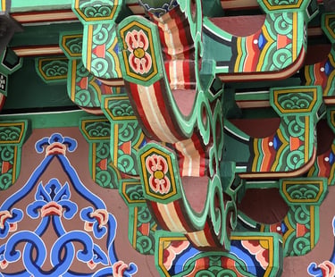 Modern Dancheongjang replica outside of the Seoul Museum of History