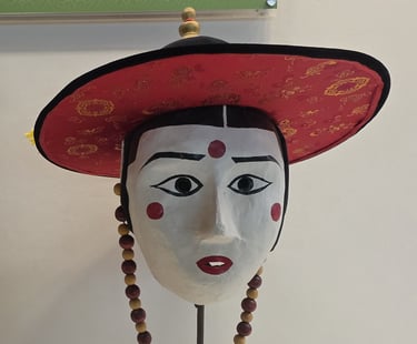 Eunyul Talchum mask on display at the Hahoe World Mask Museum