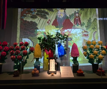 Gangneung Danoje ritual table replica  at the National Intangible Heritage Center in Jeonju