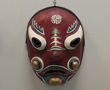 Gangryeong Talchum mask on display in the Hahoe World Mask Museum