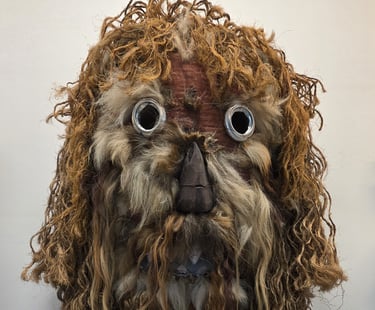 Gasan Ogwangdae mask on display at the Hahoe World Mask Museum