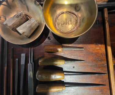 Ipsajang tools from a display at the National Intangible Heritage Training Center in Seoul