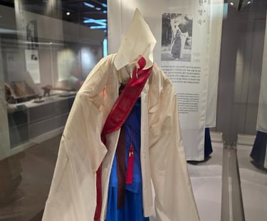 Monk's dance costume from a display at the Gugak Museum in Seoul