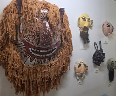 Suyeong Yaryu masks on display at the Hahoe World Mask Museum
