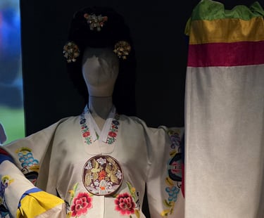Taepyeongmu Dance of Peace costume on display in Jeongju's National Intangible Heritage Center