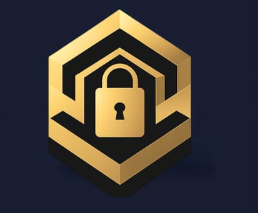 Gold color Plexus Storage Logo in Dark blue background color