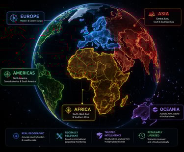 the image of global crisis scenario maps clickable globe