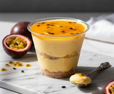 Cremoso de Maracuyá de Cocina con Ely, un postre artesanal de inspiración tropical preparado con cre