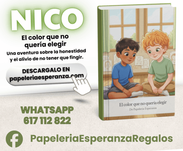 Libro infantil Nico El color que no quería elegir sobre honestidad de Papelería Esperanza.