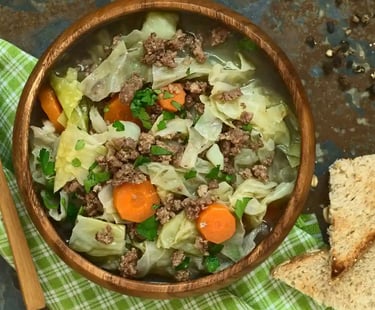 wooden bowl with thm s recipe spicy sausage soup